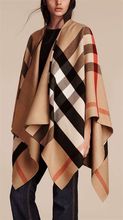 burberry wool poncho plaid